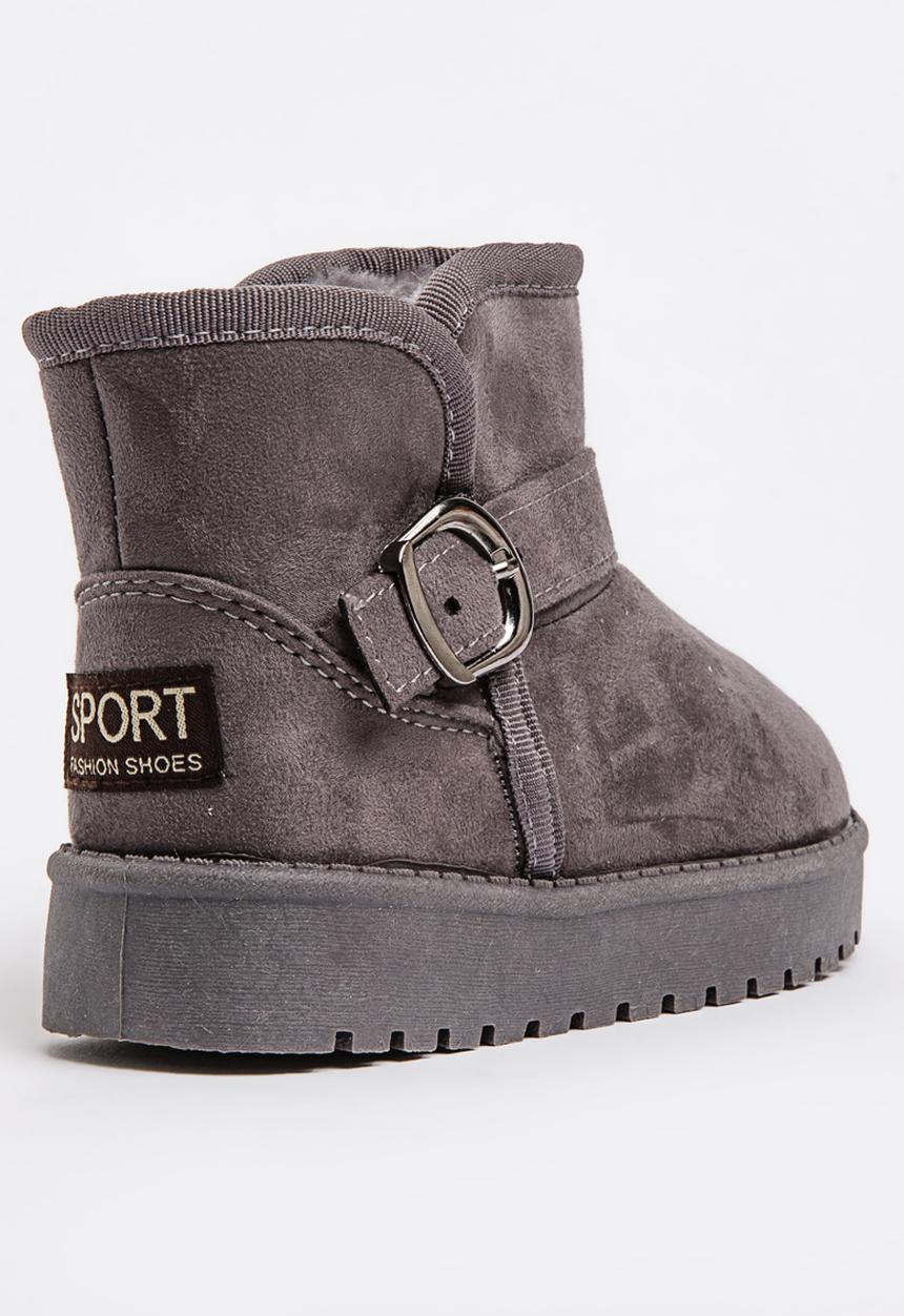Pop Candy - Buckled Detailed Boot Grey
