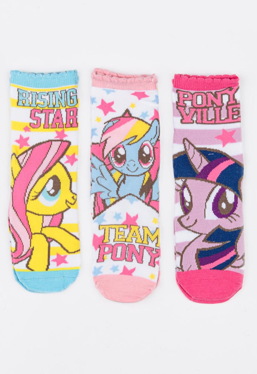 Character Fashion - My Little Pony 3 Pack Anklet Socks Multi-colour