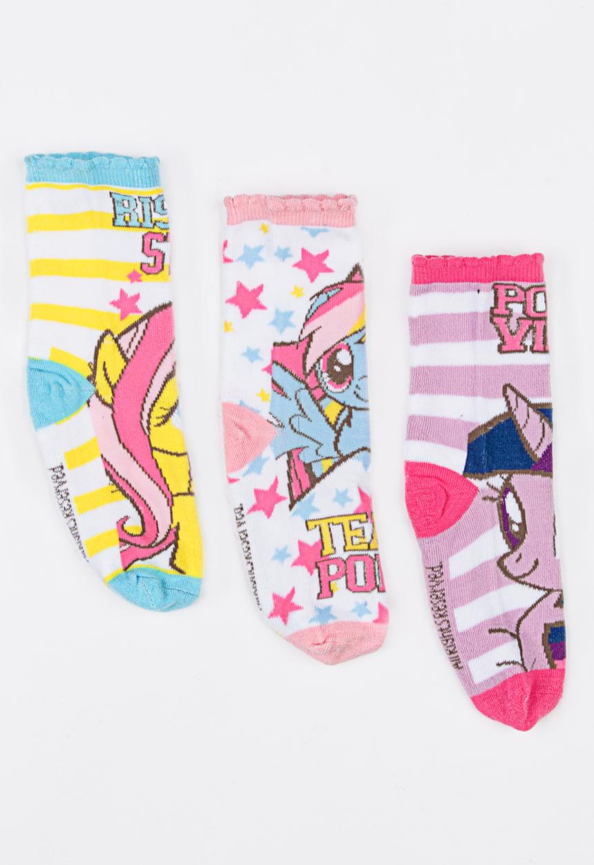 Character Fashion - My Little Pony 3 Pack Anklet Socks Multi-colour