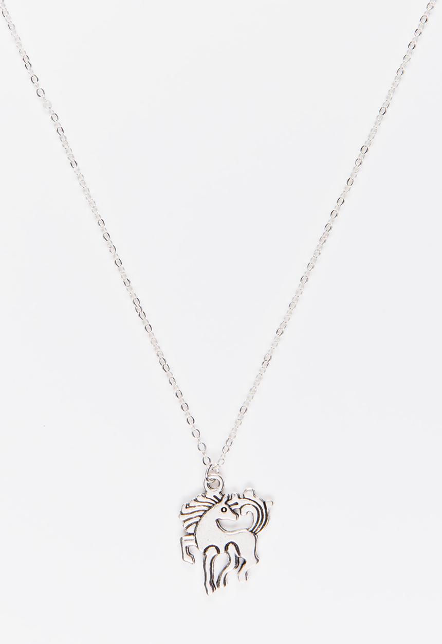 Jewels and Lace - Unicorn Necklace Silver