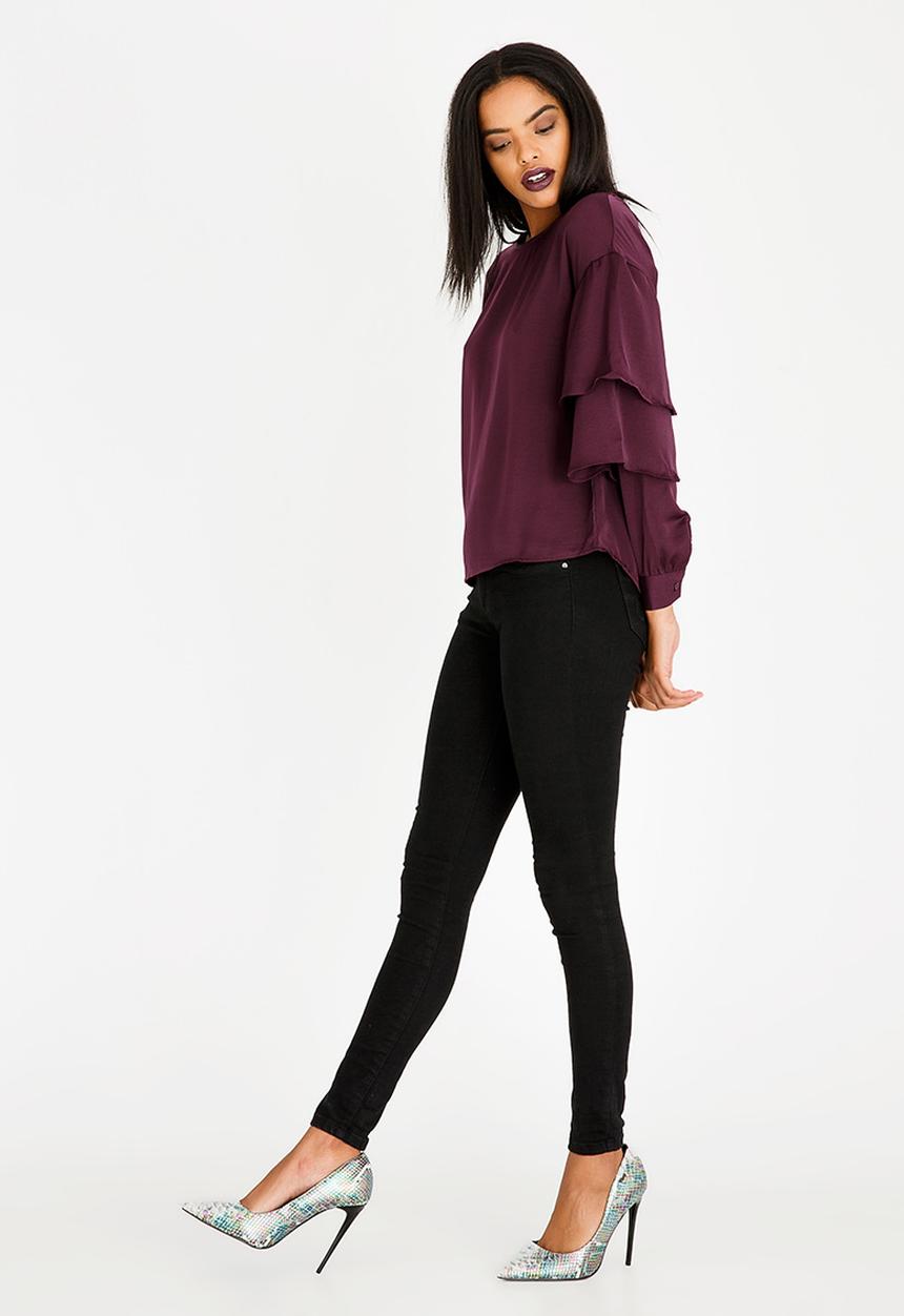 Vero Moda - Ruffle Detail Blouse Mid Purple
