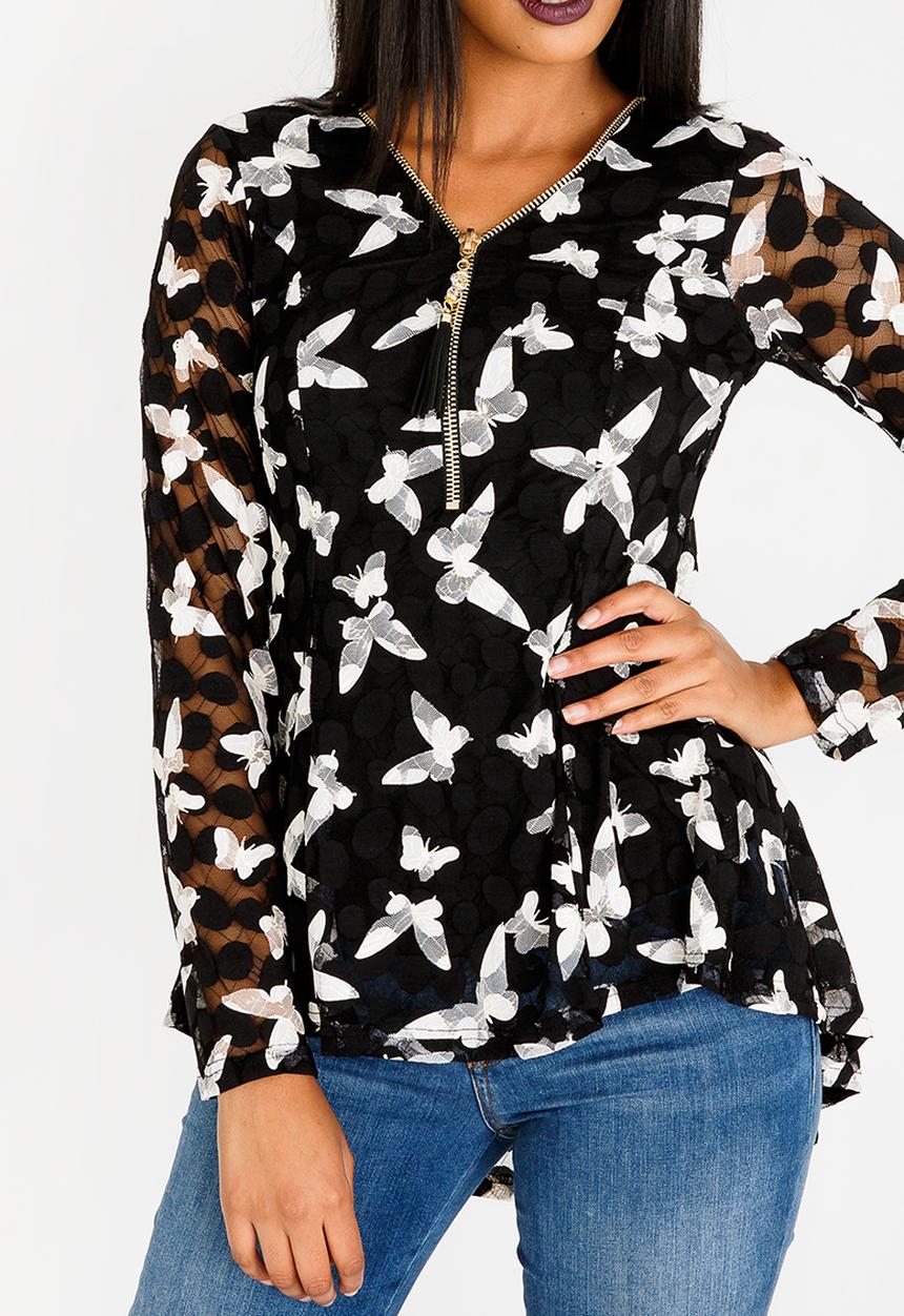 Revenge - Butterfly Zip Top Black