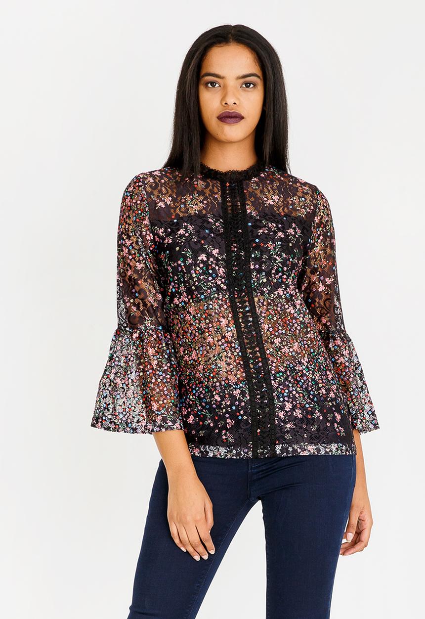 Revenge - Bell Sleeve Top Black