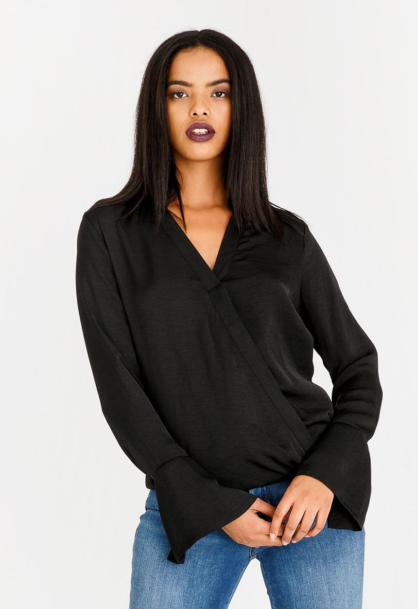 G Couture - Wrap Blouse Black