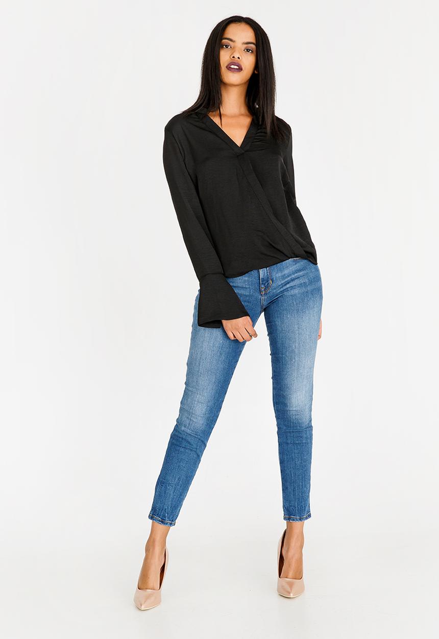 G Couture - Wrap Blouse Black
