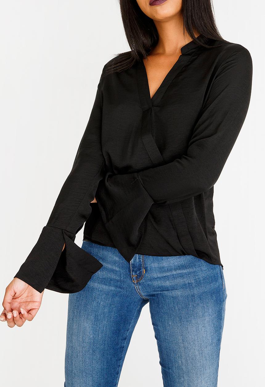 G Couture - Wrap Blouse Black