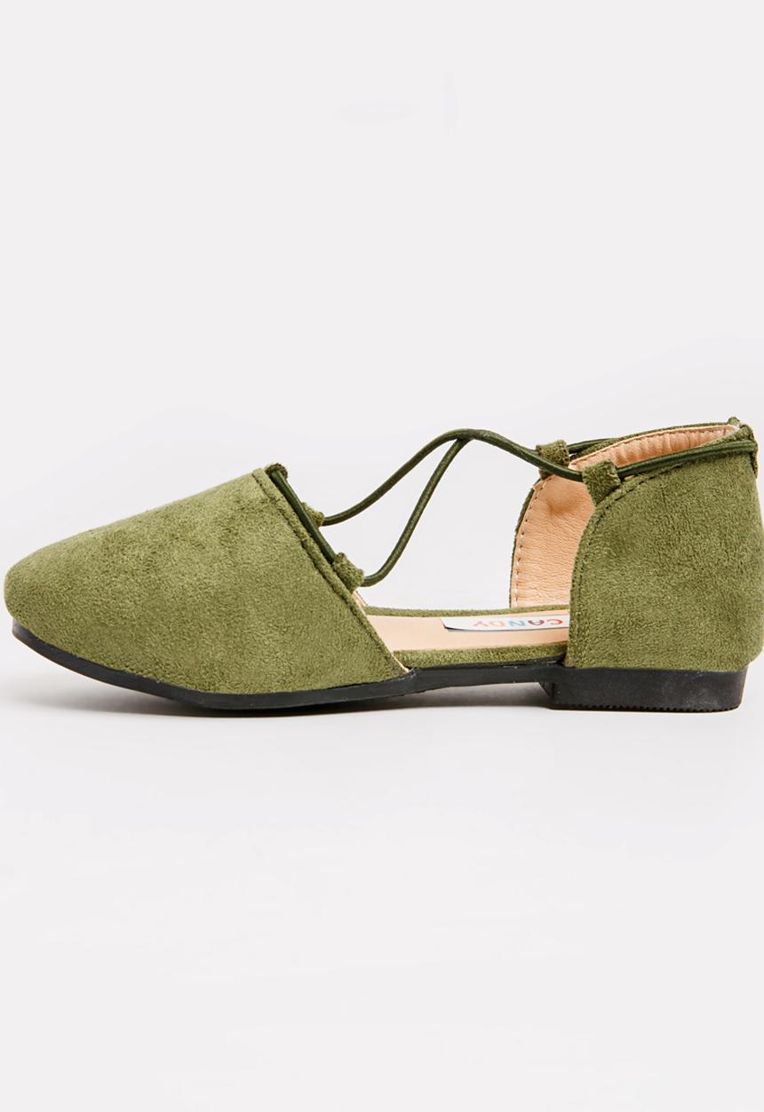 Pop Candy - Criss-Cross Slip On Green