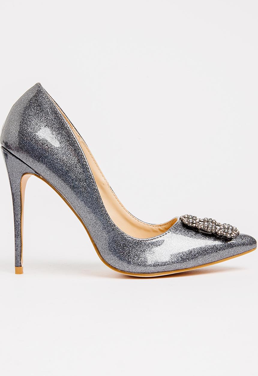 Miss Black - Manolo Court Heels Grey