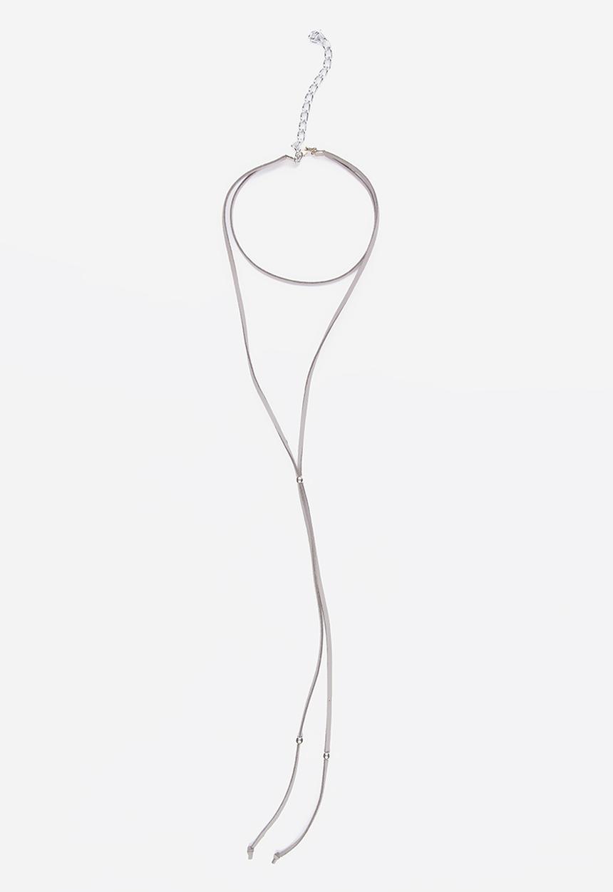 Jewels and Lace - Suede Choker Grey