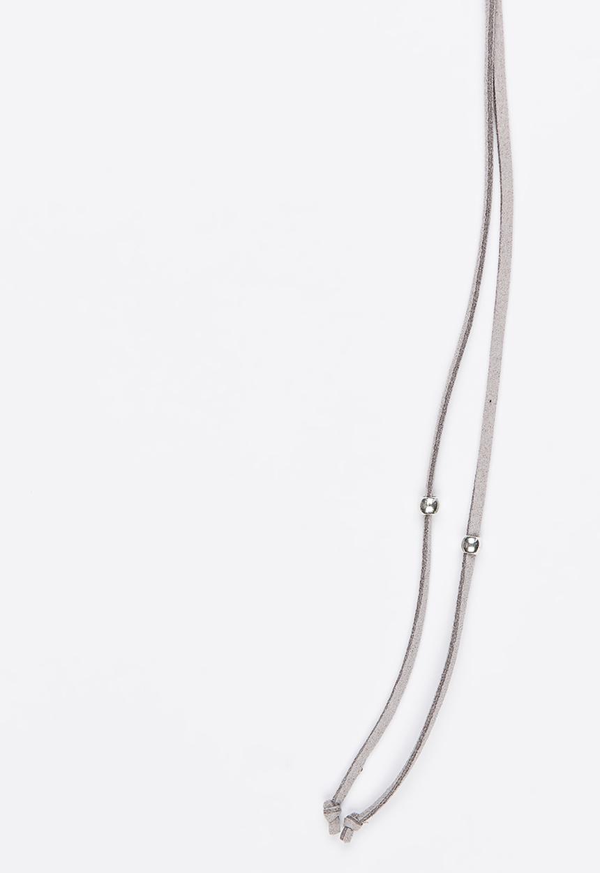 Jewels and Lace - Suede Choker Grey