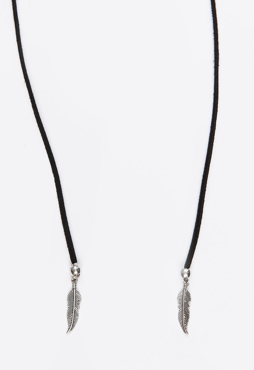 Jewels and Lace - Feather Wrap Choker Black