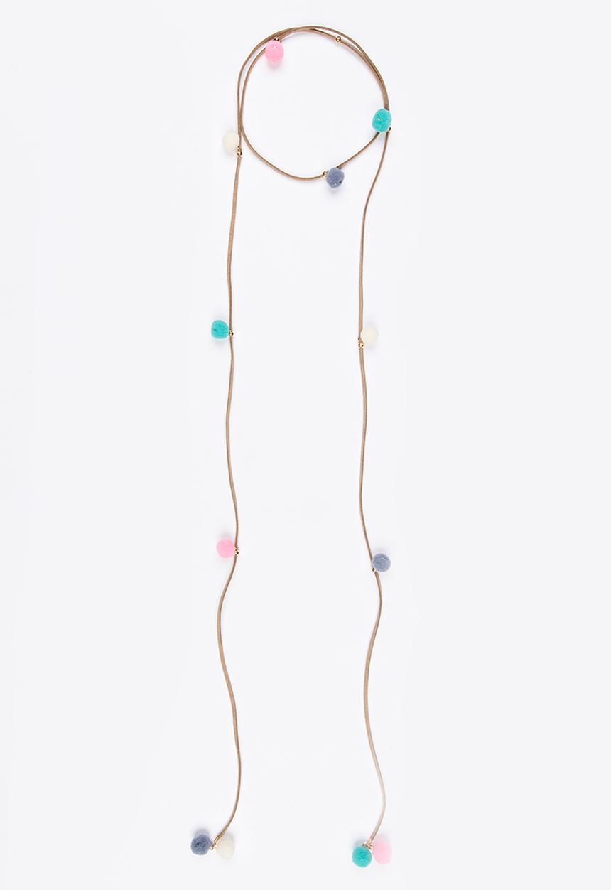 Jewels and Lace - Pom Pom Choker Multi-colour