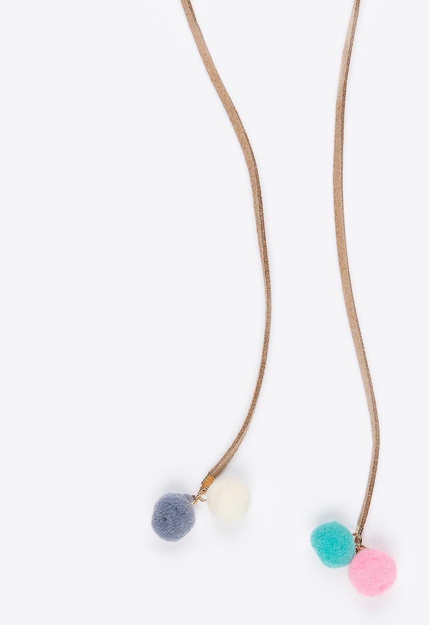 Jewels and Lace - Pom Pom Choker Multi-colour