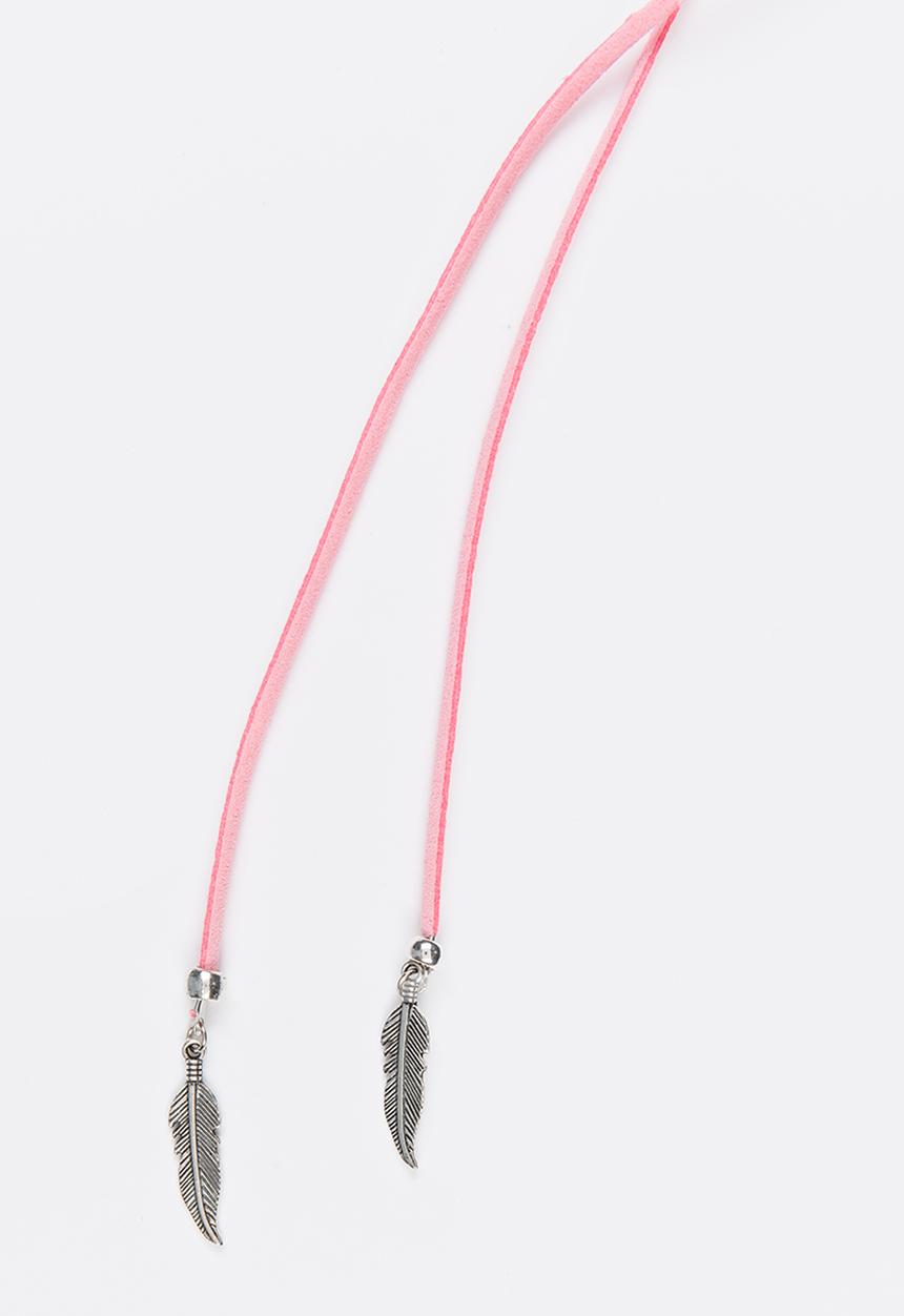 Jewels and Lace - Feather Wrap Choker Pale Pink