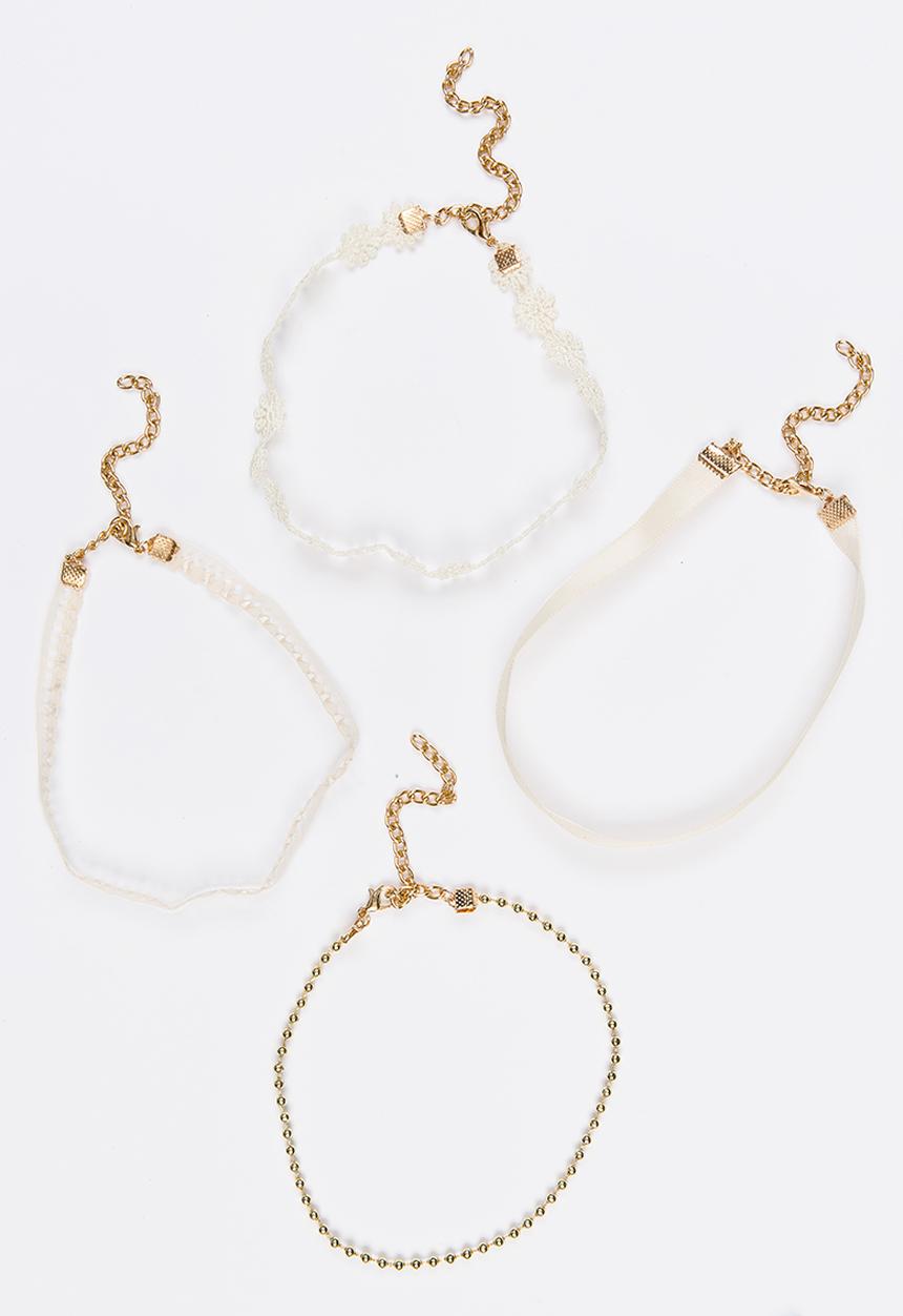 Jewels and Lace - Daisy Choker 4 Pack Cream