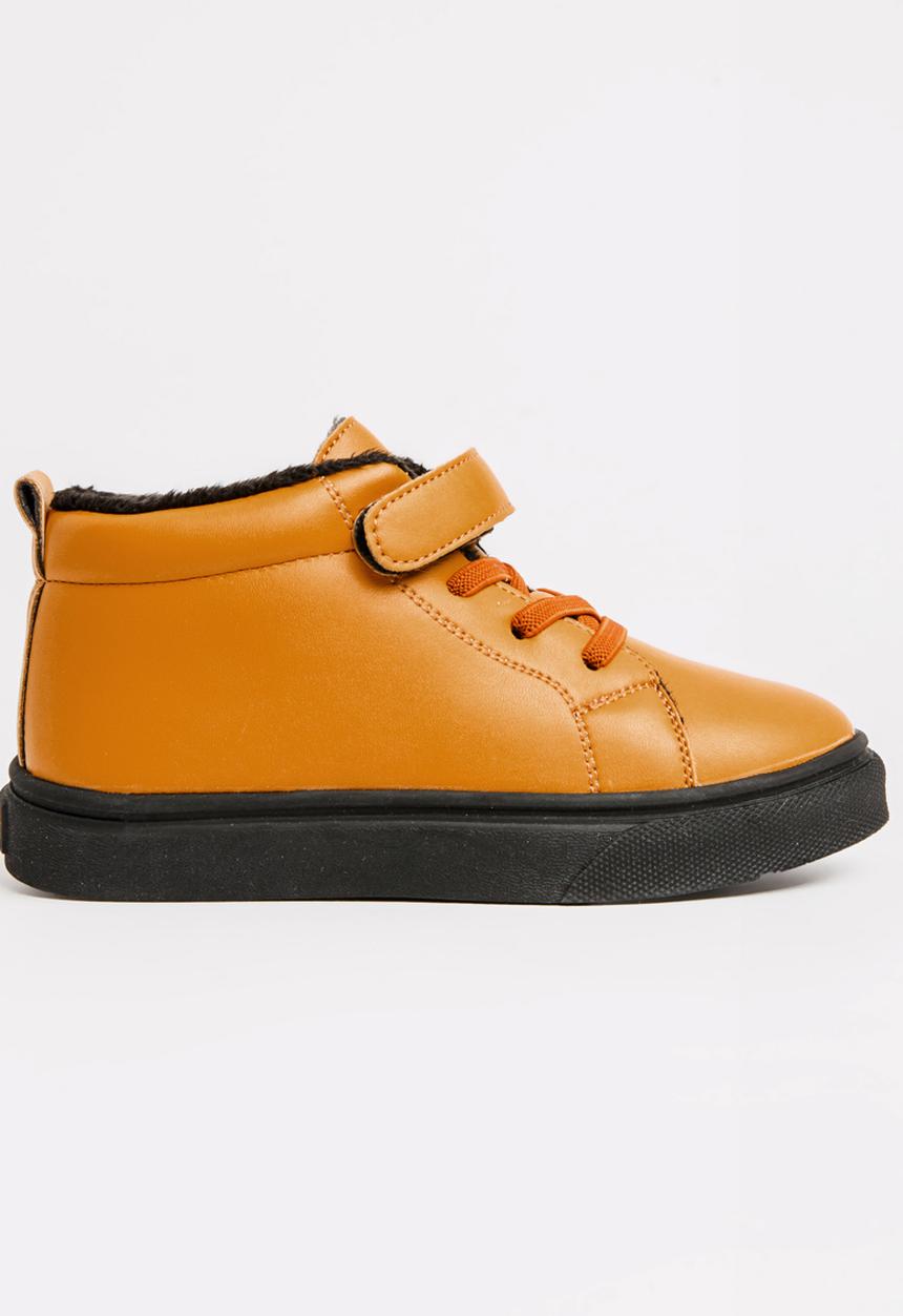 Pop Candy - Boys Hi Top Sneaker Tan