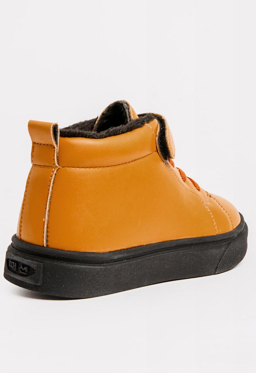 Pop Candy - Boys Hi Top Sneaker Tan