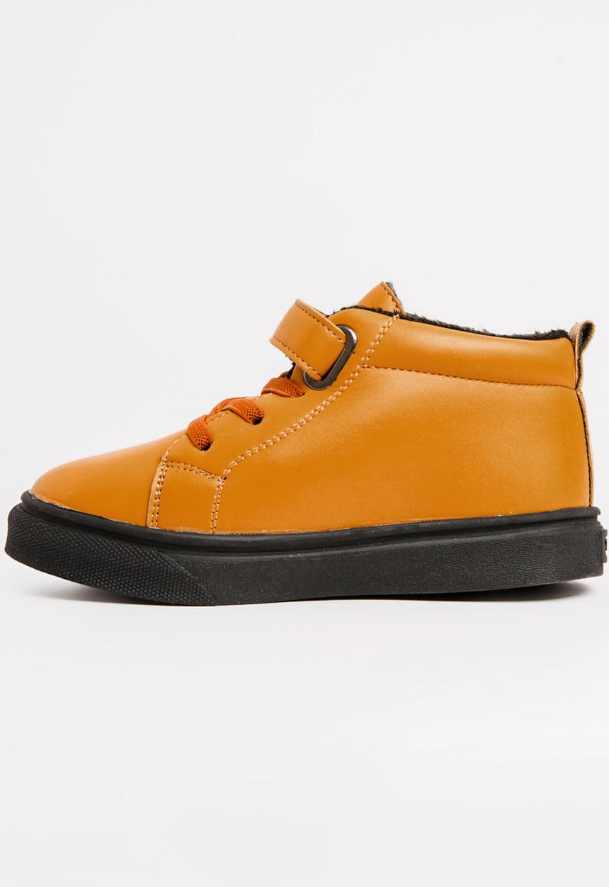 Pop Candy - Boys Hi Top Sneaker Tan