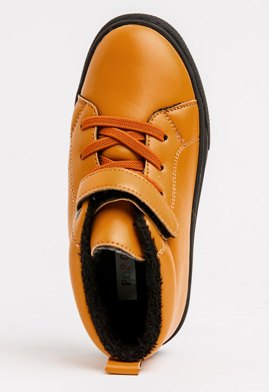 Pop Candy - Boys Hi Top Sneaker Tan