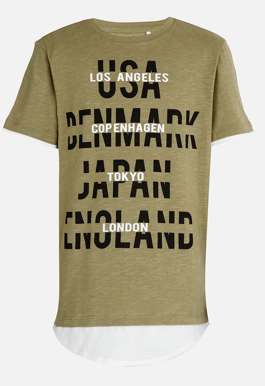Name It - Printed Tee Khaki Green