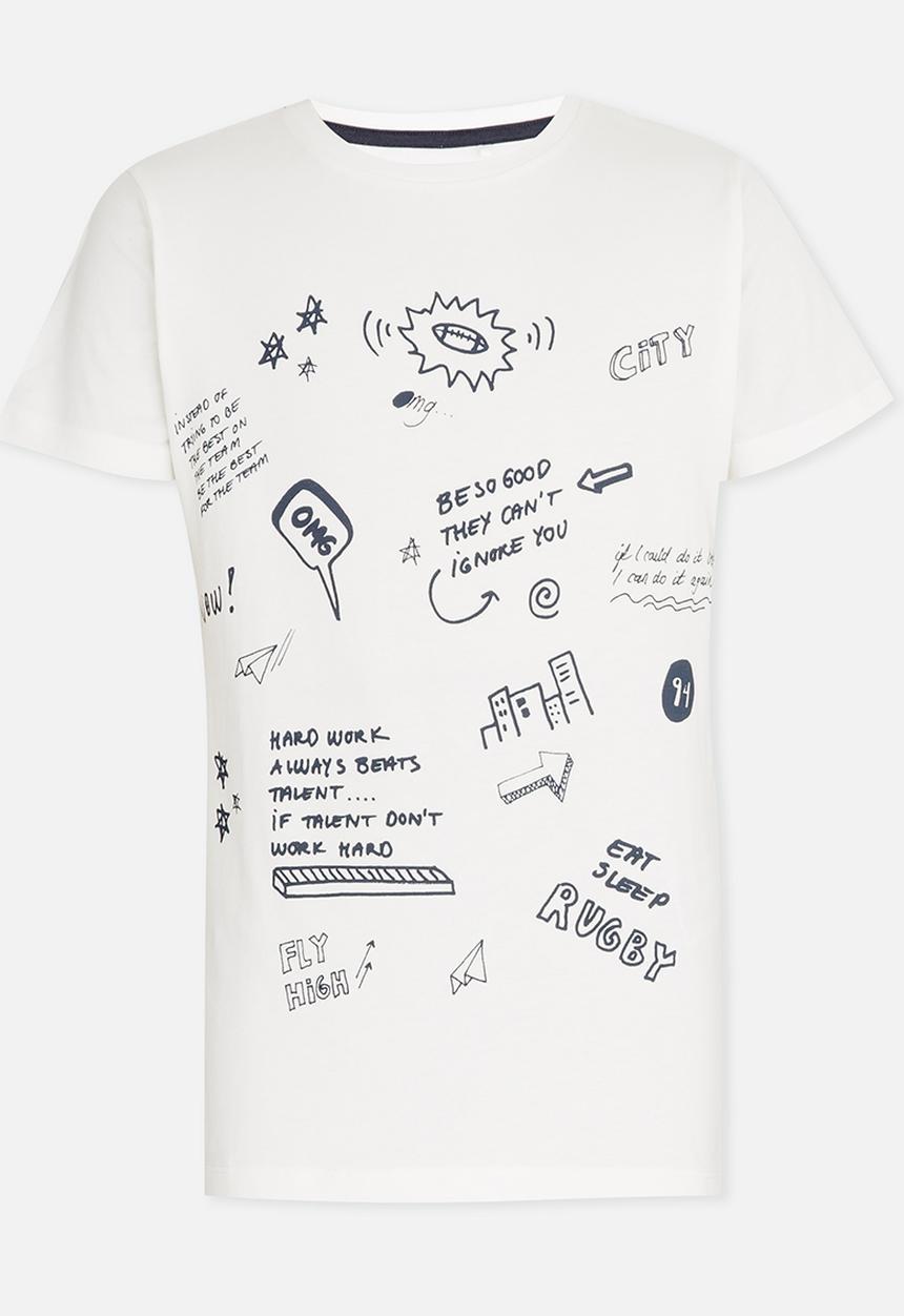 Name It - Printed Tee White