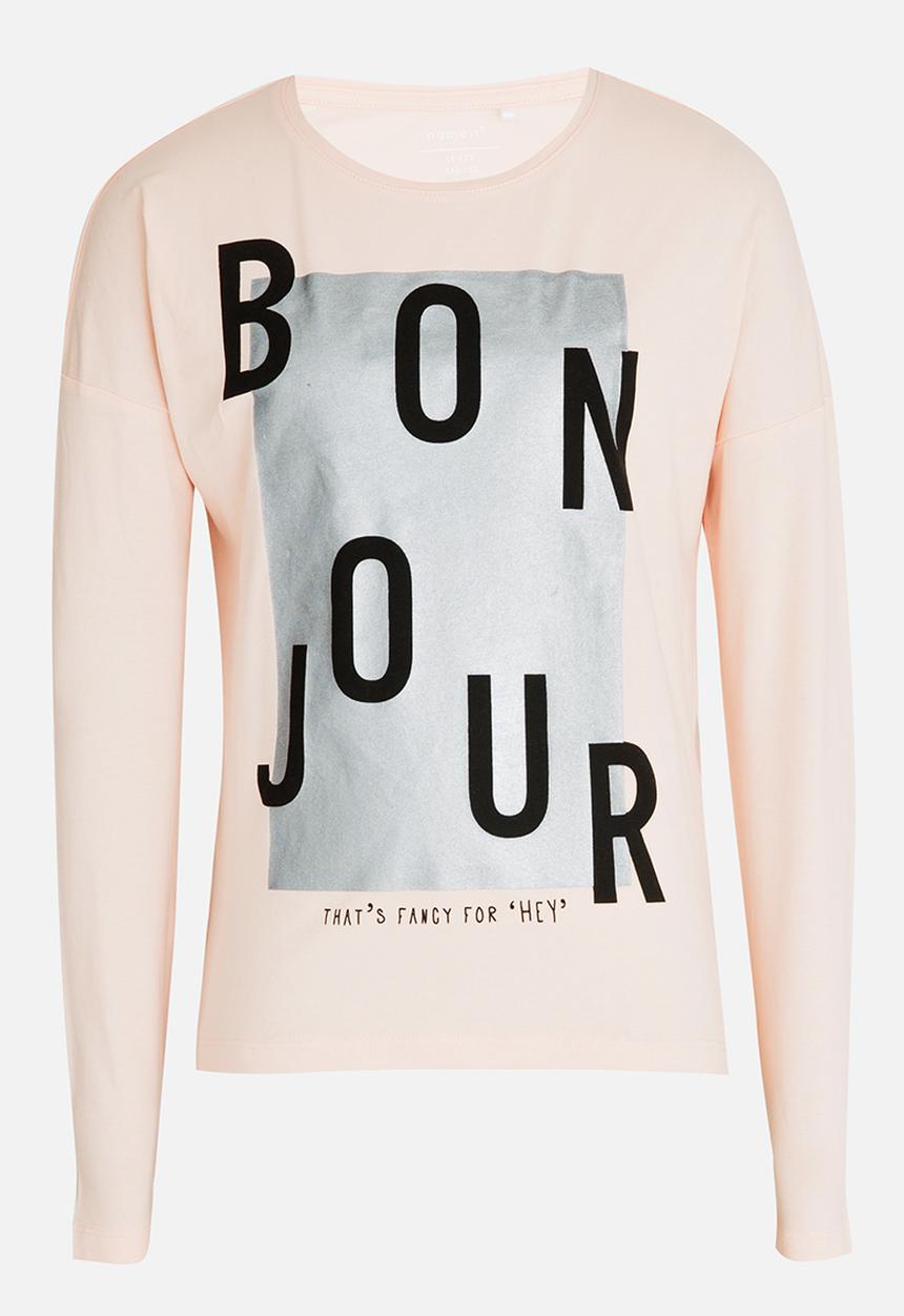 Name It - Printed Long Sleeve Tee Peach