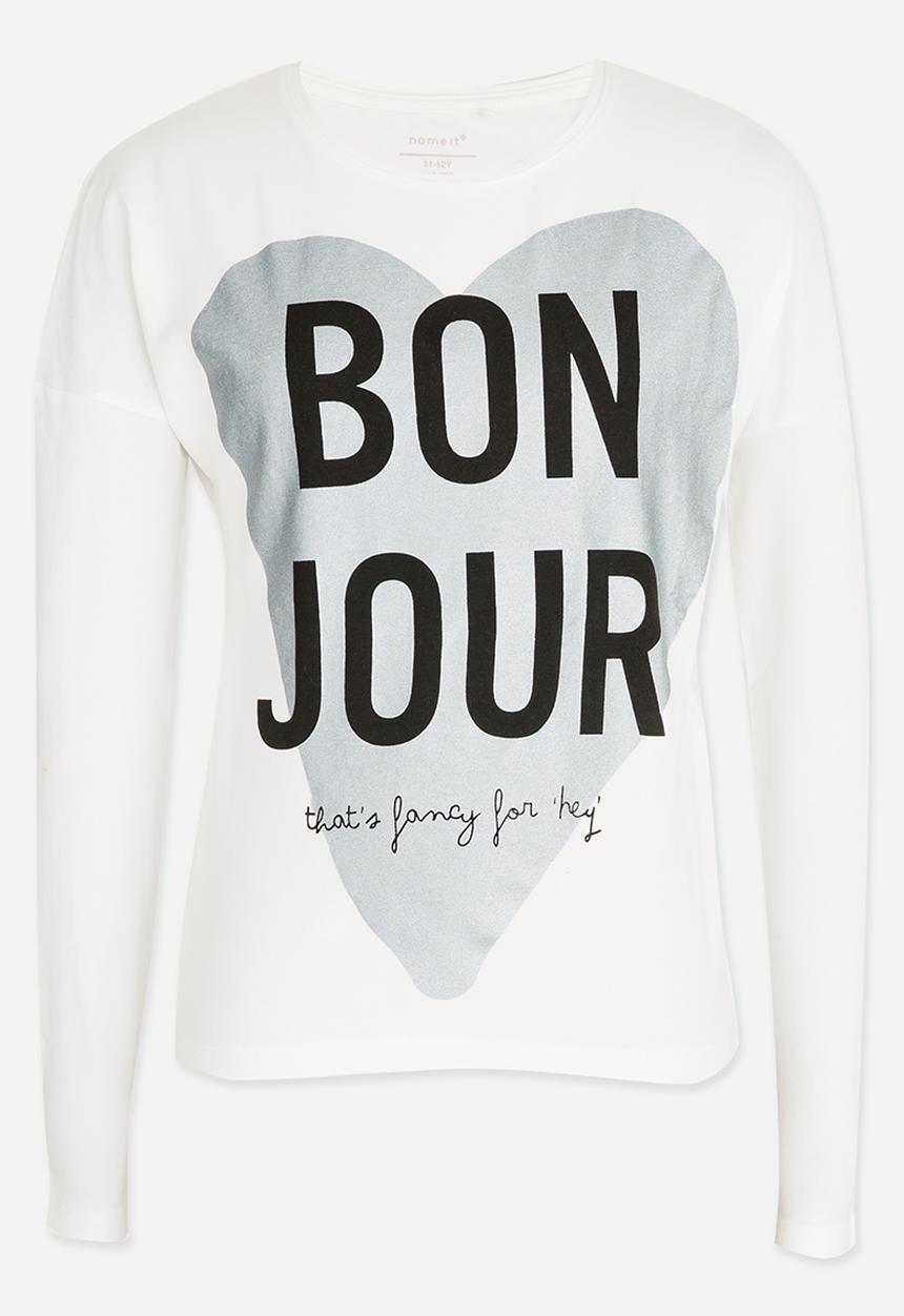 Name It - Printed Long Sleeve Tee White