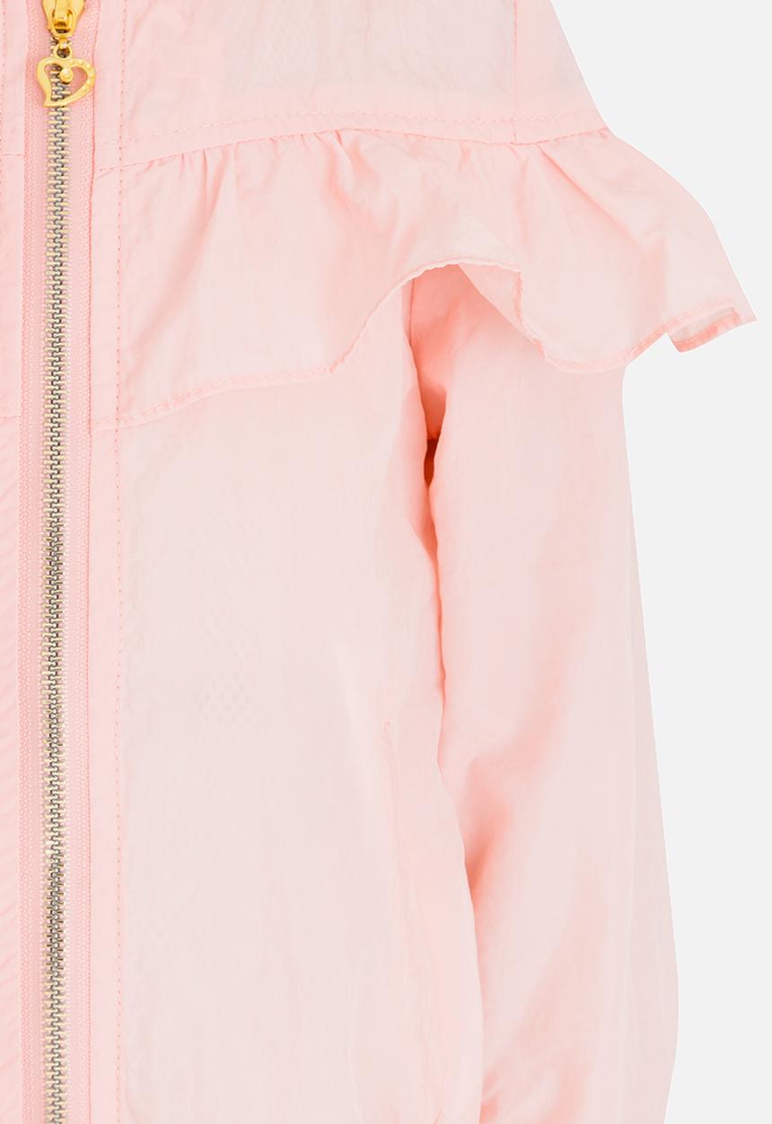 Pop Candy - Frill Sweater with Rose Print Pale Pink