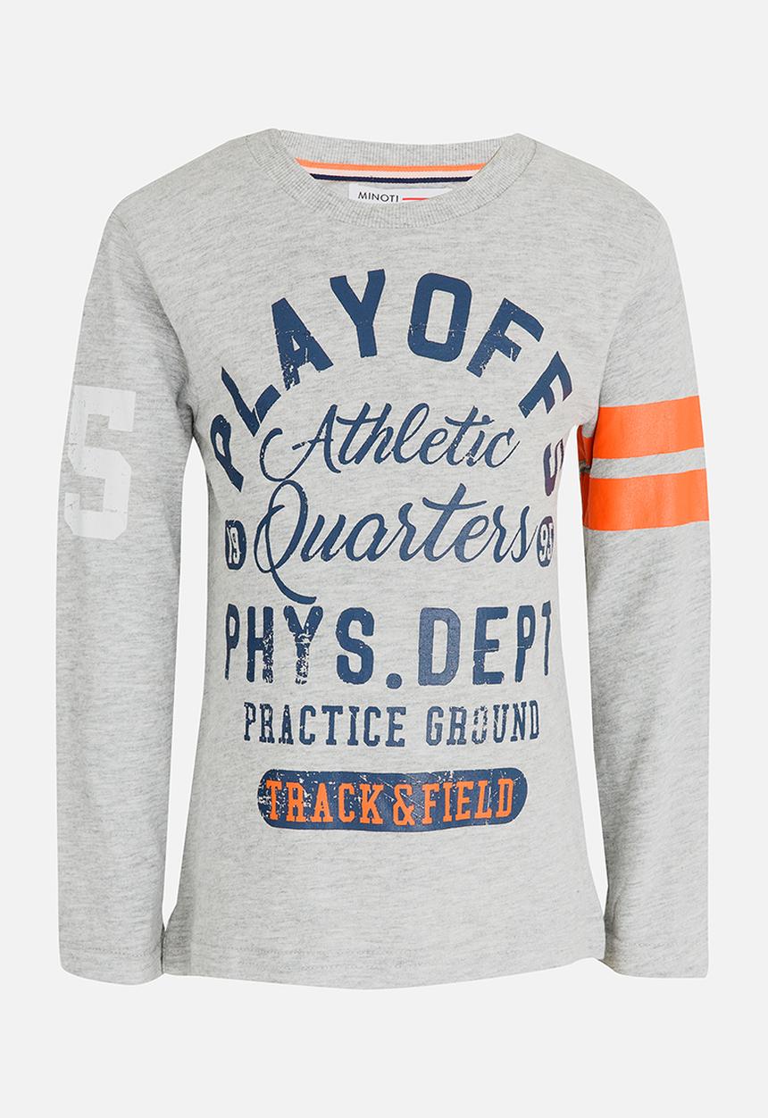 MINOTI - Distressed Printed Marl Tee Grey Melange