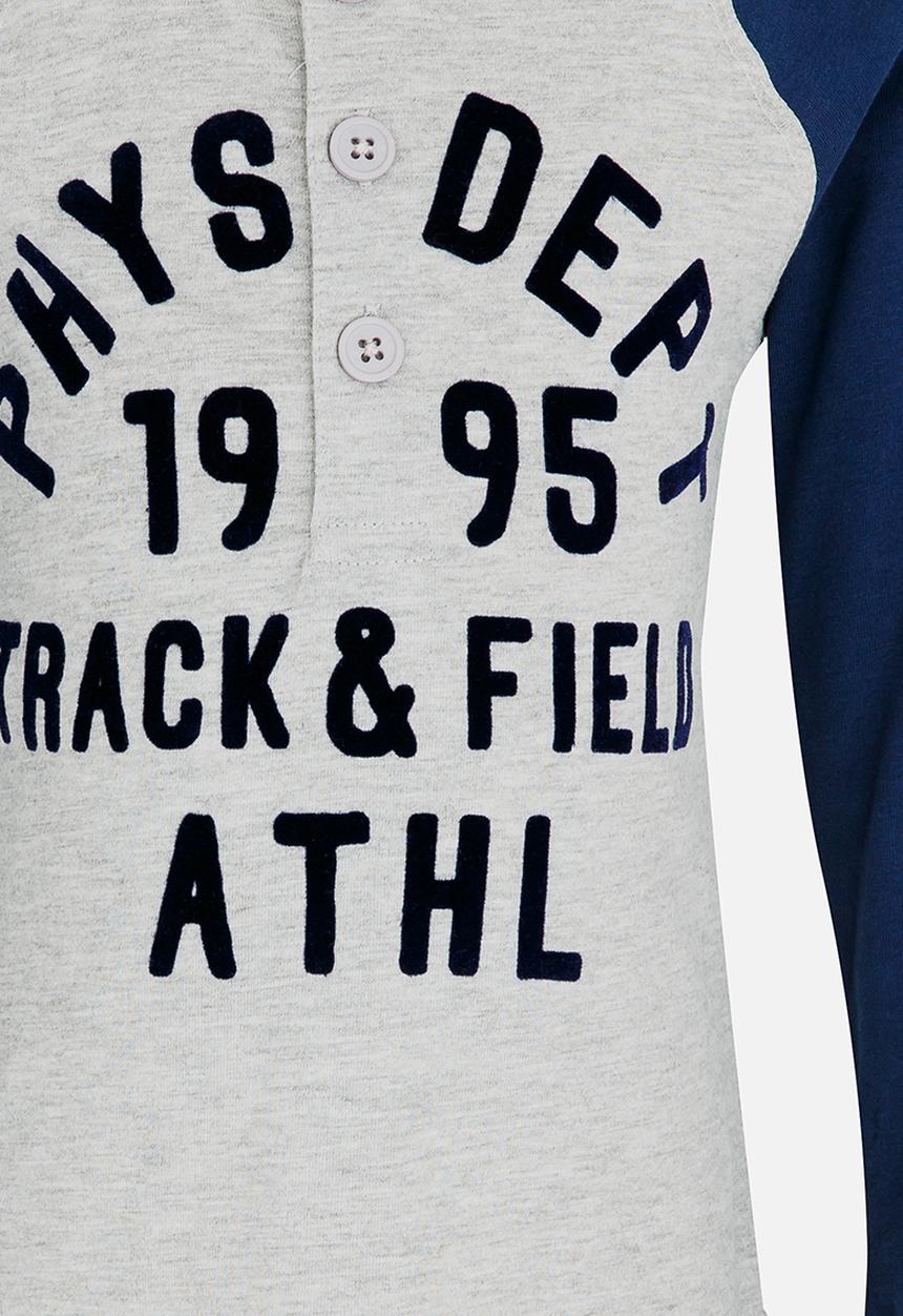MINOTI - Grandad Raglan Sleeve Tee Grey Melange