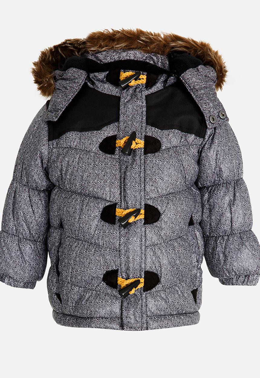MINOTI - Fur Trim Padded Jacket Grey