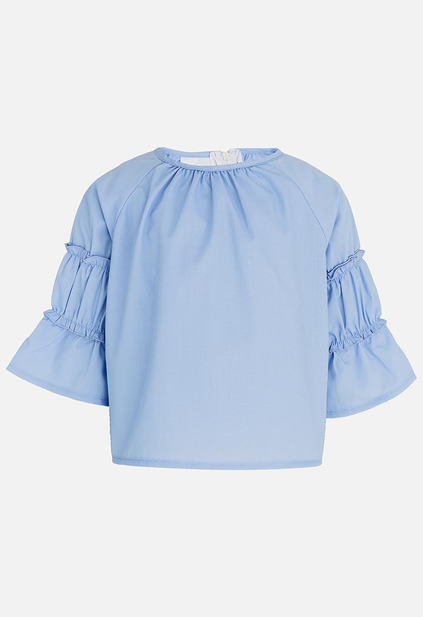 See-Saw - Tiered sleeve top - blue 