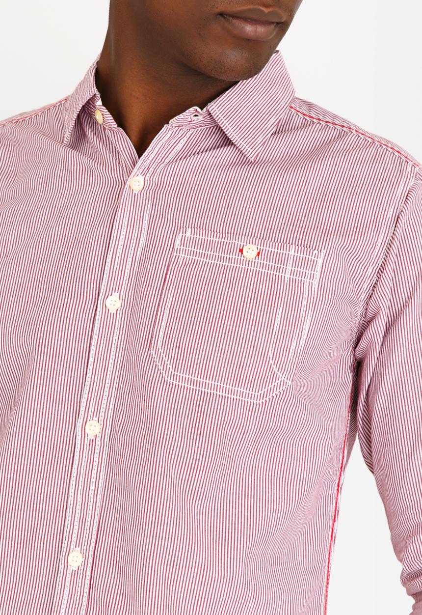 STYLE REPUBLIC - Dane Stripe Shirt Red