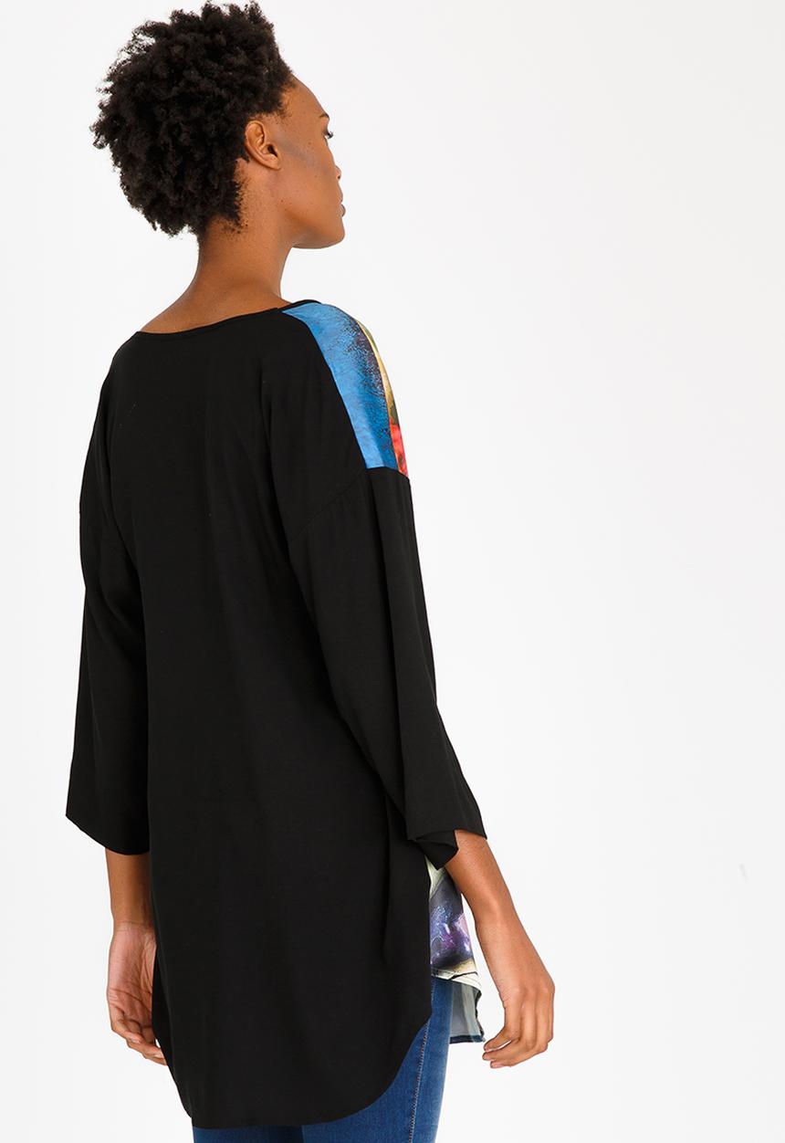 Cheryl Arthur - Digital Printed Blouse Black