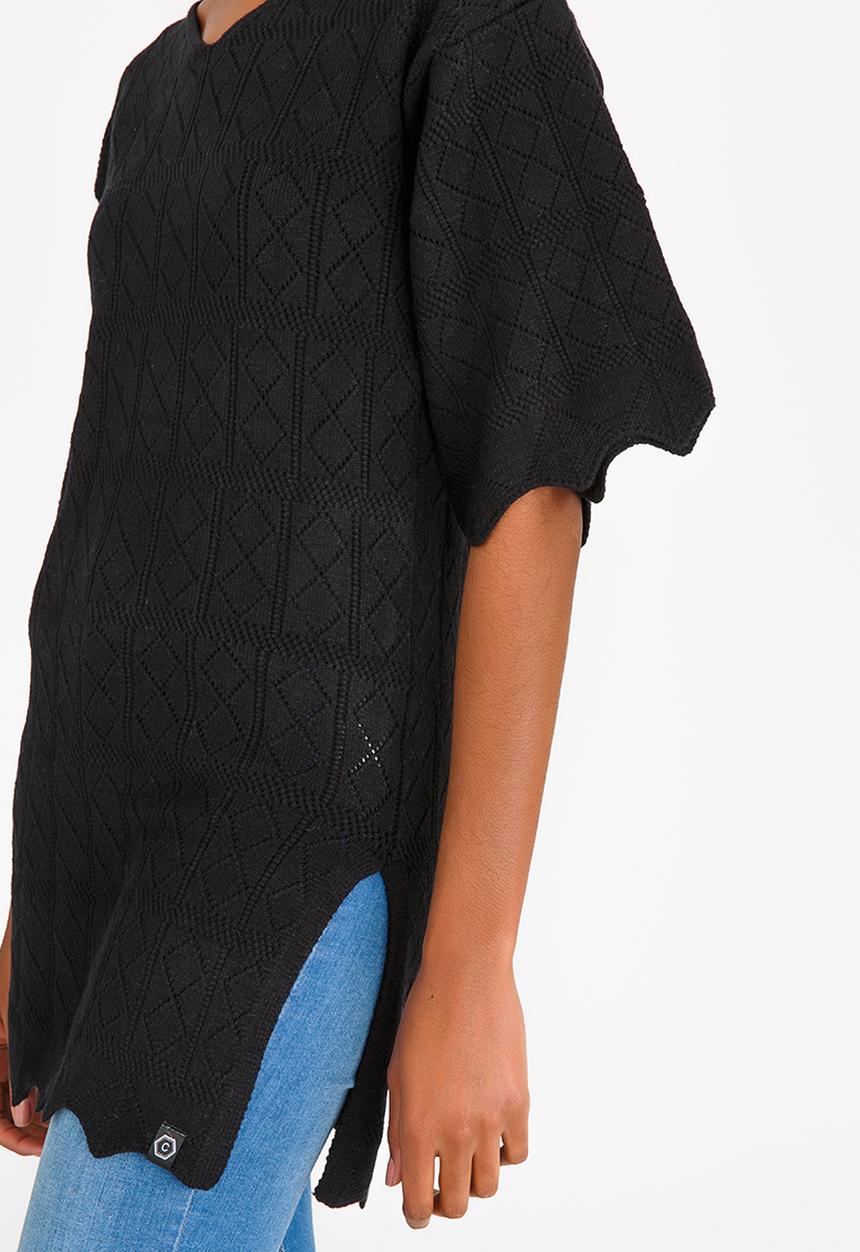 CRAVE - Bell Sleeve Knit Tunic Black