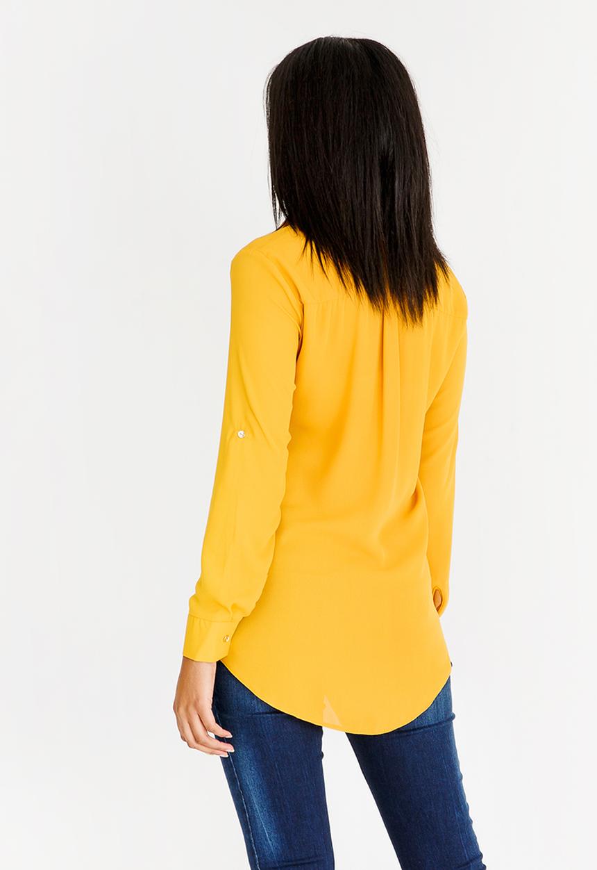 edit - Blouse with Concealed Button Stand Yellow