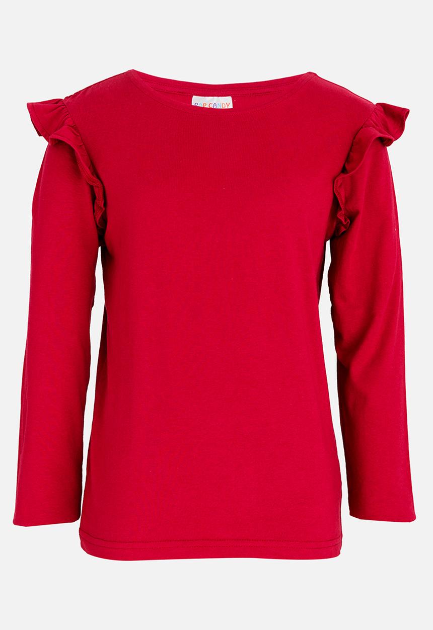 Pop Candy - Arm Frill Top Maroon