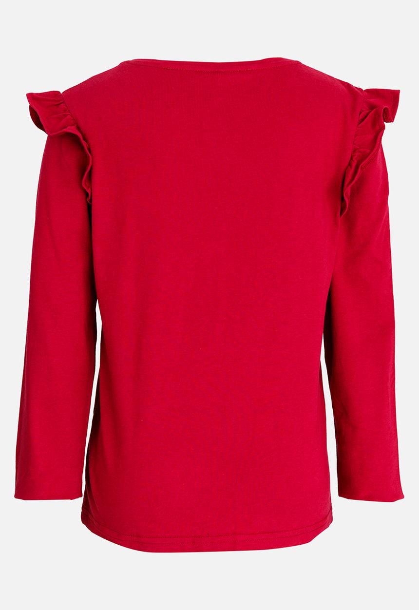 Pop Candy - Arm Frill Top Maroon