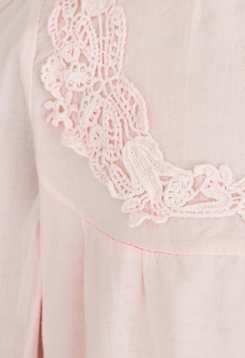 Pop Candy - Printed Long Sleeve Dress Pale Pink