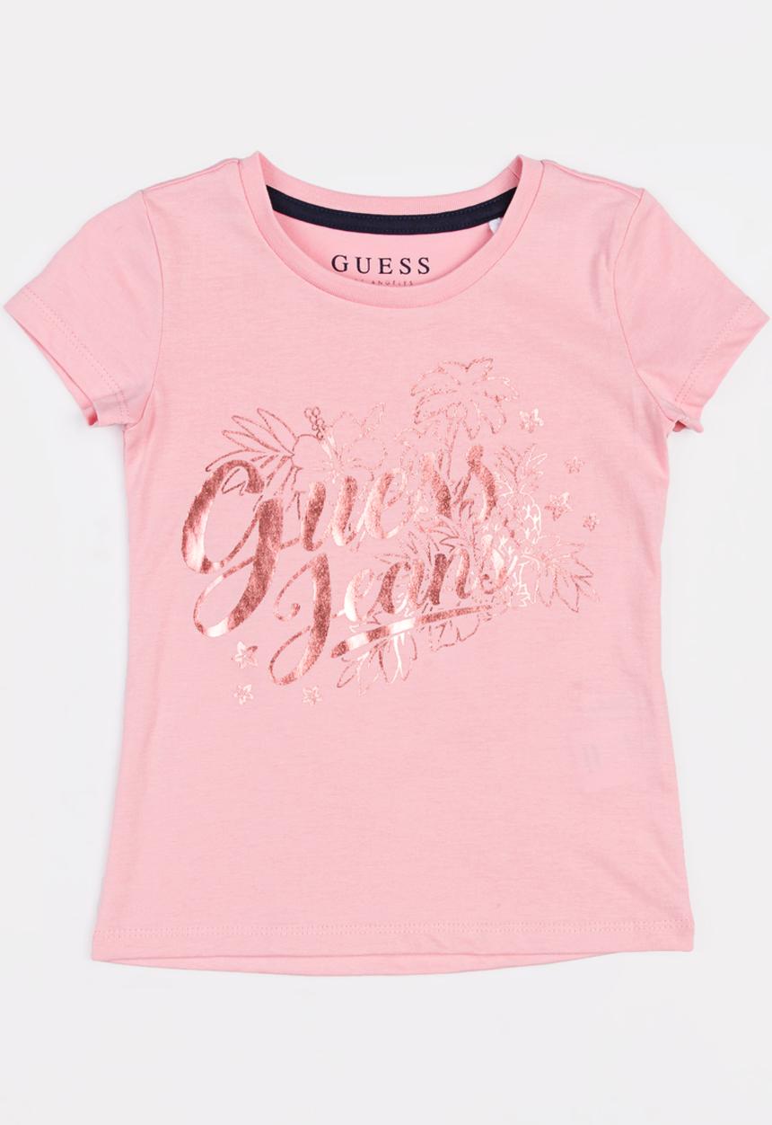 GUESS - Stencil Flower Tee Pale Pink