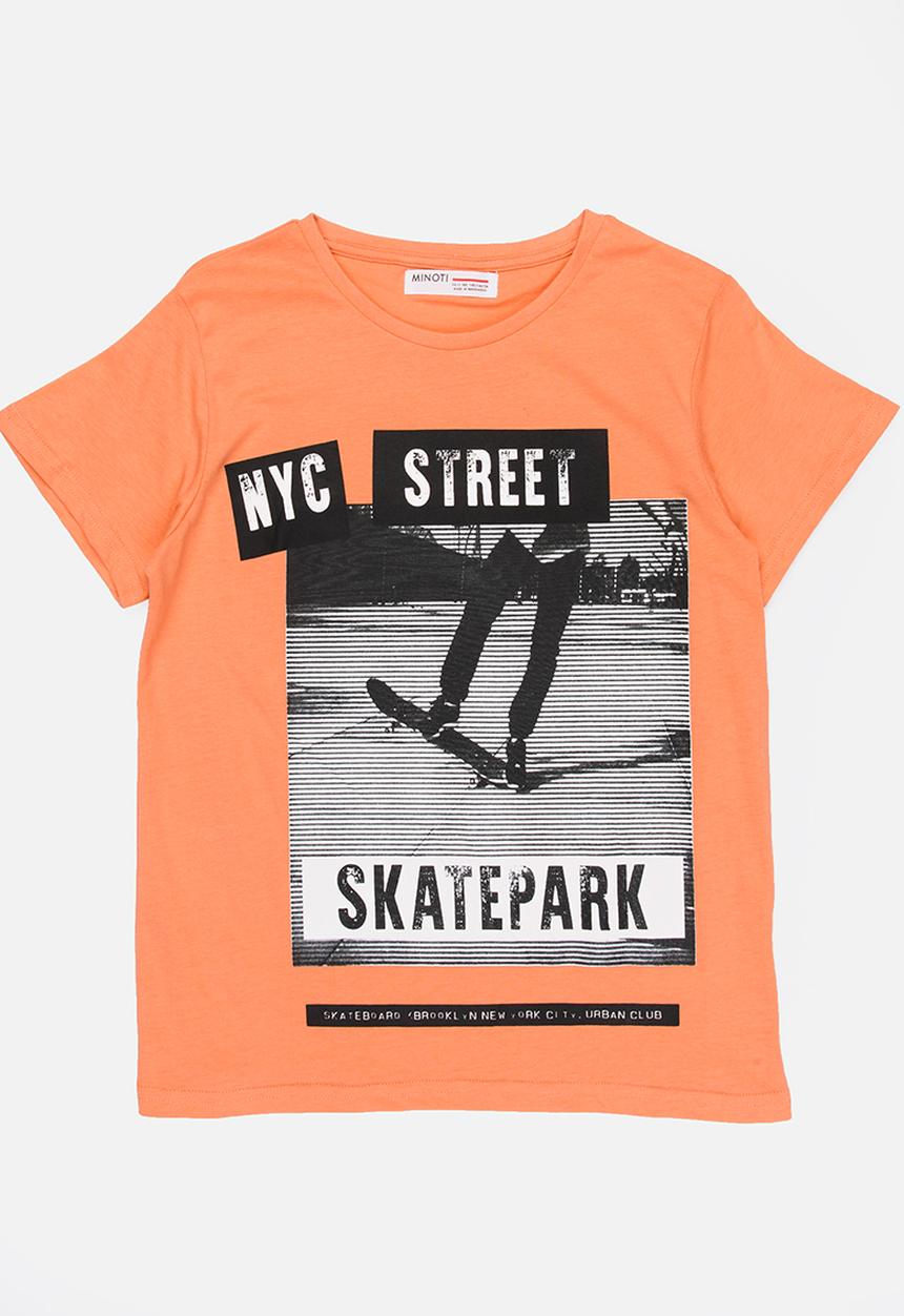 MINOTI - Basic Photographic Skate Park Tee Coral