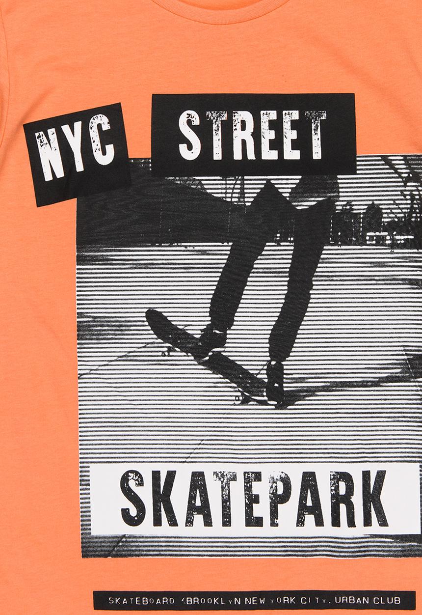 MINOTI - Basic Photographic Skate Park Tee Coral
