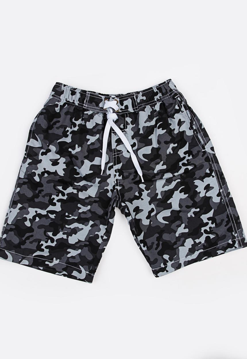Pop Candy - Army Printed Boardshorts Grey
