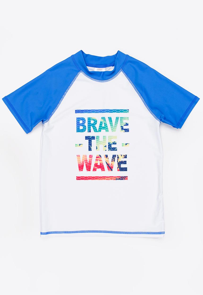 MINOTI - Printed Rashvest with Raglan Sleeve White