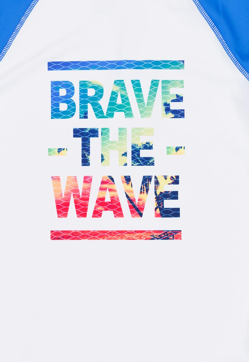 MINOTI - Printed Rashvest with Raglan Sleeve White