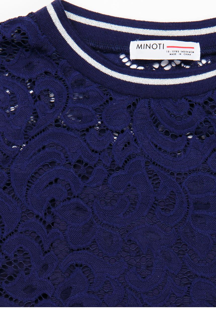 MINOTI - Rebel Lace Drop Shoulder Jumper Dark Blue