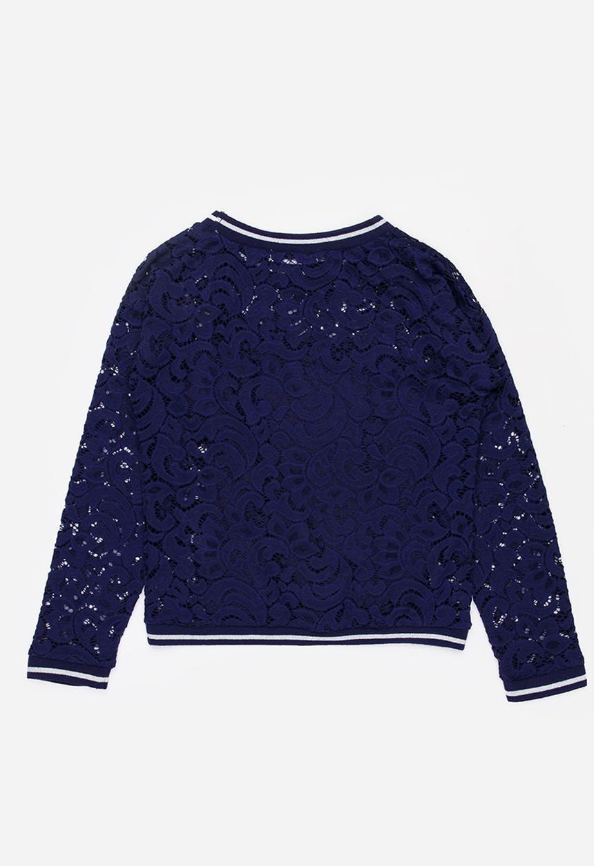MINOTI - Rebel Lace Drop Shoulder Jumper Dark Blue