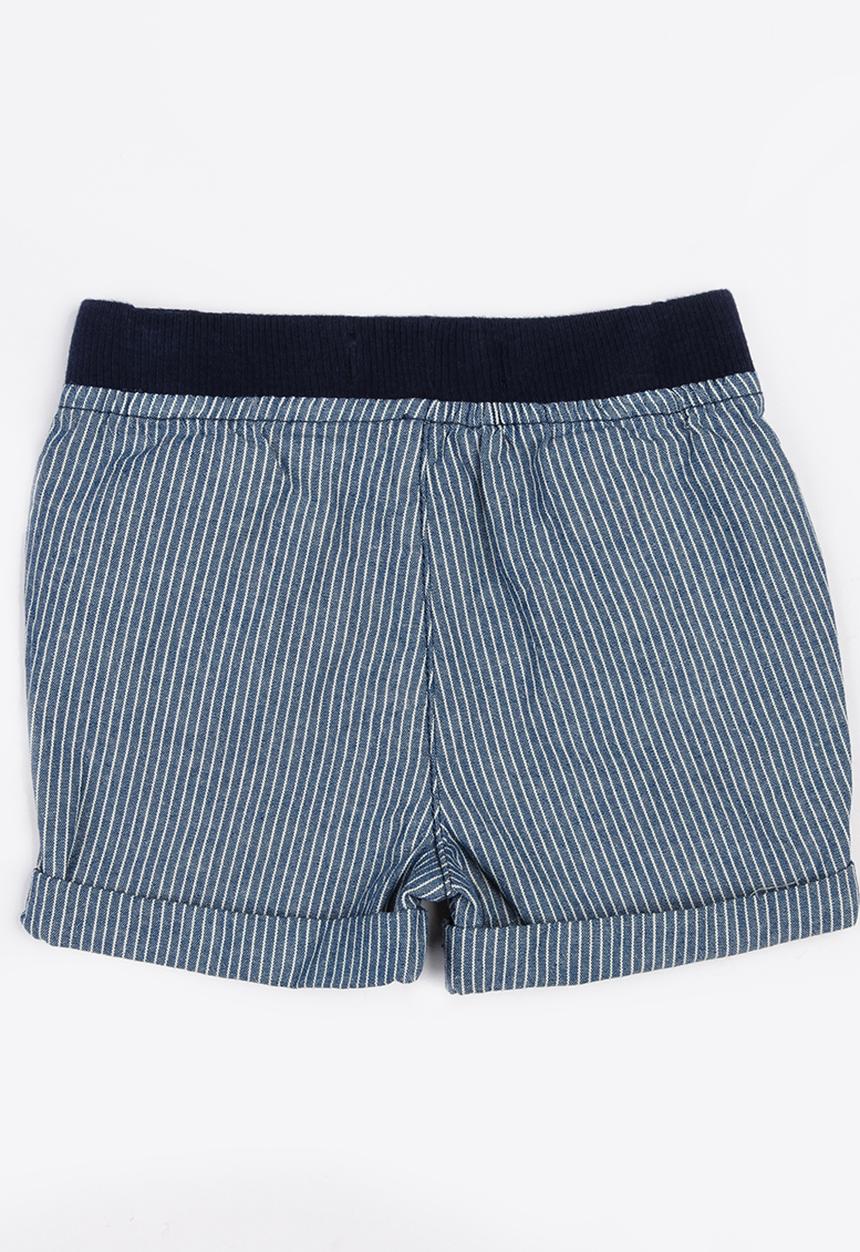 MINOTI - Holiday Ticking Stripe Shorts Blue