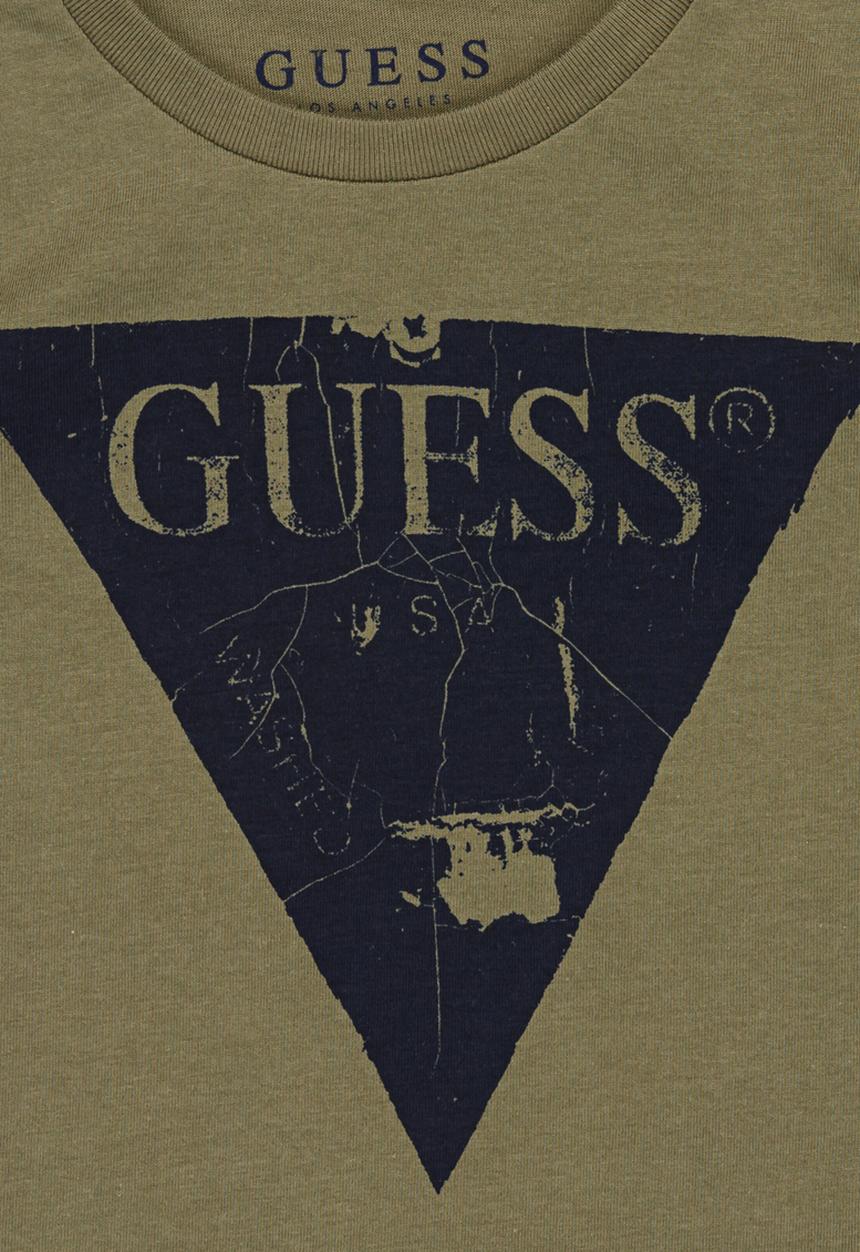 GUESS - Cracked Tri Printed Tee Khaki Green