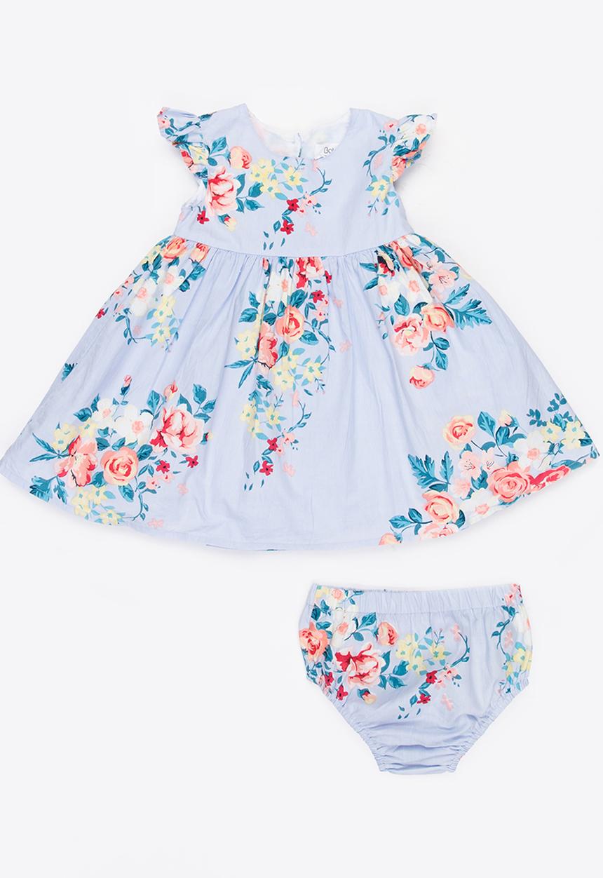 MINOTI - Rose 2 Piece AOP Dress & Bloomers Set Multi-colour
